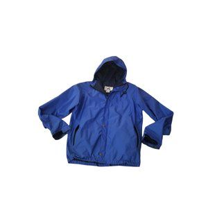 Eastern Mountain Sports Men's Size Medium Hooded Zip Up Rain Jacket Light Blue